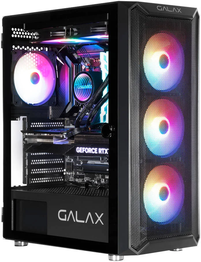 کیس کامپیوتر Galax Revolution 07 ATX، SPCC + شیشه حرارت دیده، پشتیبانی از رادیاتور تا 360 میلی‌متر، طول کارت گرافیک تا 330 میلی‌متر، 3 پورت USB / پشتیبانی از HD Audio I/O، مشکی | G-CGG7AGBA4B0-GXLG