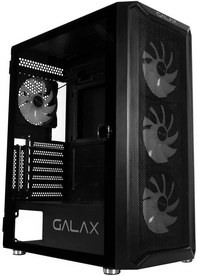 کیس کامپیوتر Galax Revolution 07 ATX، SPCC + شیشه حرارت دیده، پشتیبانی از رادیاتور تا 360 میلی‌متر، طول کارت گرافیک تا 330 میلی‌متر، 3 پورت USB / پشتیبانی از HD Audio I/O، مشکی | G-CGG7AGBA4B0-GXLG