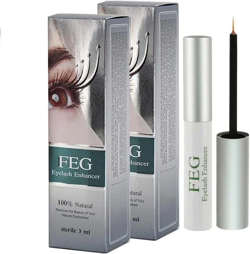 محلول تقویت مژه FEG، بسته 2 عددی - سرم طبیعی رشد مژه برای مژه های بلندتر و ضخیم تر - 2x3 میلی لیتر