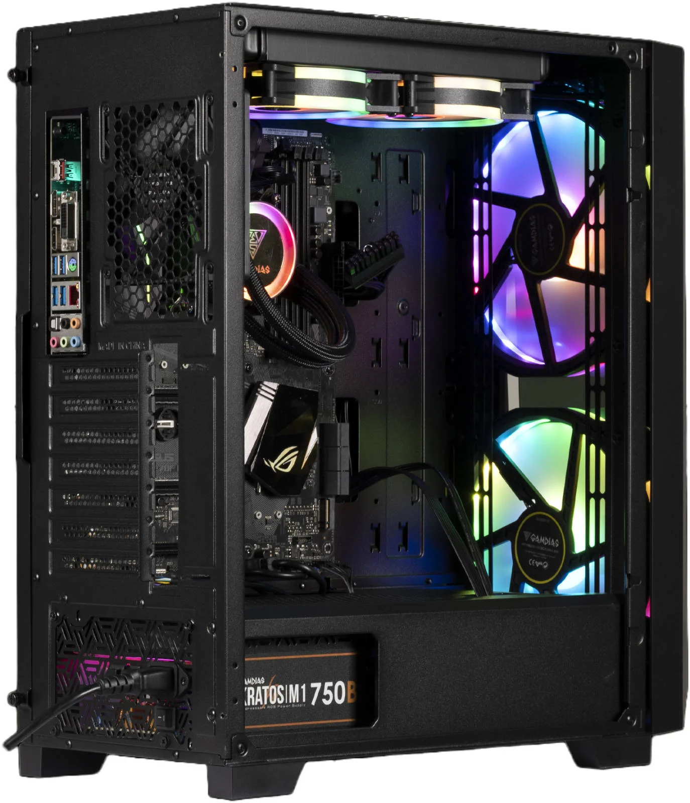 کیس کامپیوتر مید تاور Gamdias APOLLO M2 ELITE، طراحی توری نامتقارن، 2 فن ARGB 200 میلی‌متری داخلی، پنجره شیشه‌ای حرارت دیده بدون درز، فیلتر گرد و غبار مغناطیسی، پشتیبانی از رادیاتور 280 میلی‌متری، مشکی | GD-APOLLO-M1-ELITE