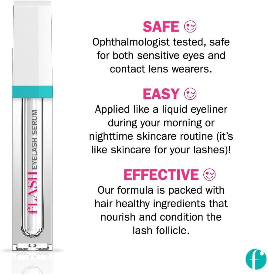 سرم مژه fLASH – سرم تقویت مژه برای مژه‌های بلندتر، ضخیم‌تر و فرخورده‌تر – تقویت‌کننده و استحکام‌بخش طبیعی مژه – فرمول ایمن و موثر – 2 میلی‌لیتر (تامین 3 ماه)