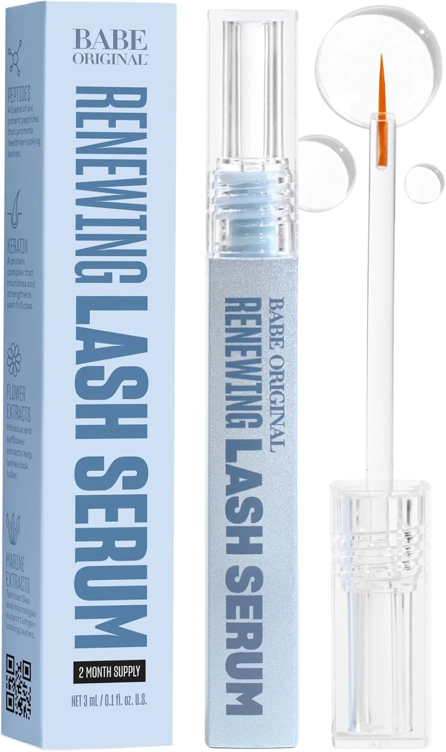 سرم احیا کننده مژه اورجینال بیب – سرم مژه غنی شده با پپتید برای مژه‌های طبیعی پرتر و بلندتر، درمان تقویت کننده مژه با مواد گیاهی مغذی، فرمول ملایم بدون تست حیوانی