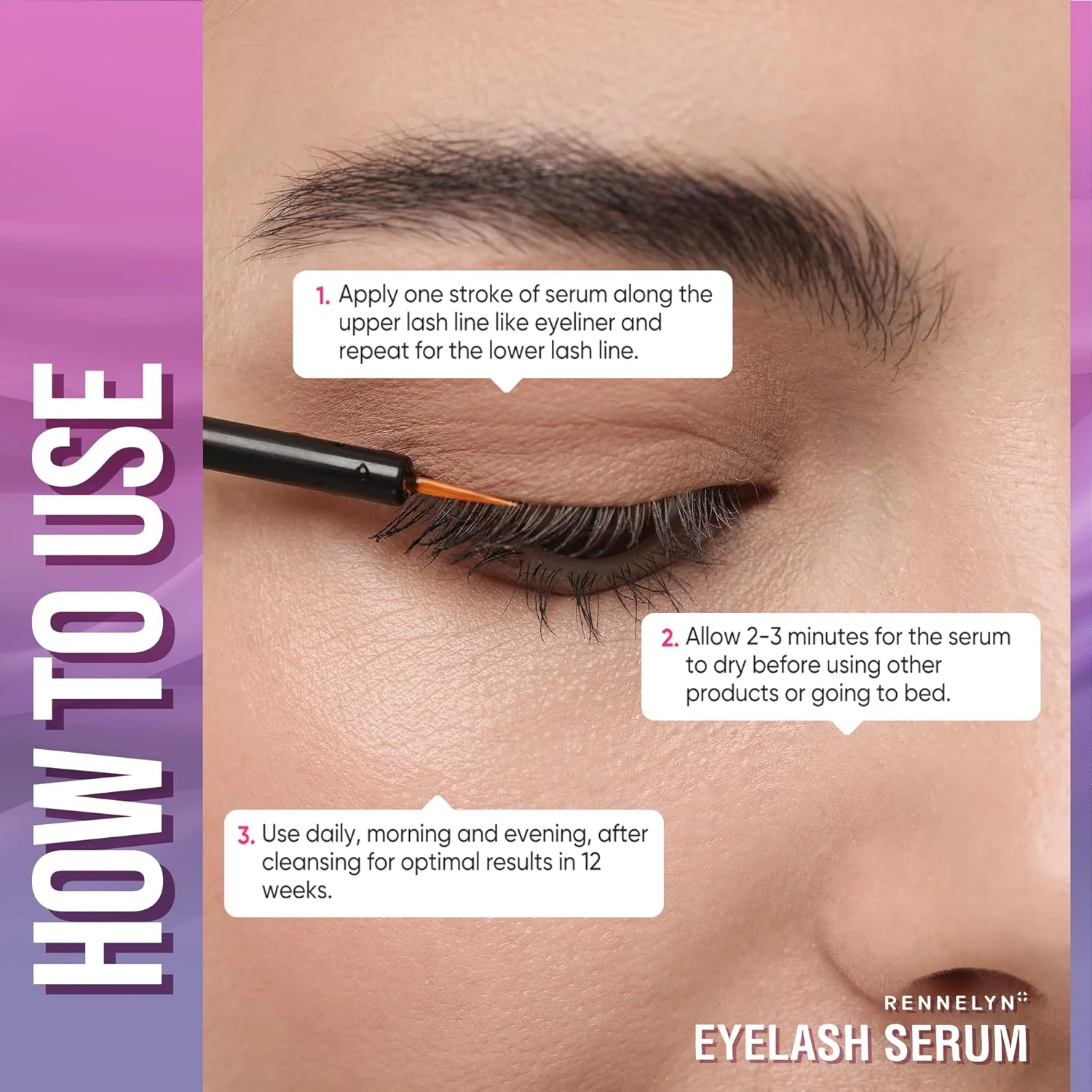 سرم مژه تقویت کننده رشد مژه: فرمول طبیعی پیشرفته برای ضخیم شدن مژه های بلند (بادمجانی، 5 میلی لیتر) سرم مژه تقویت کننده رشد مژه: فرمول طبیعی پیشرفته برای ضخیم شدن مژه های بلند (بادمجانی، 5 میلی لیتر)