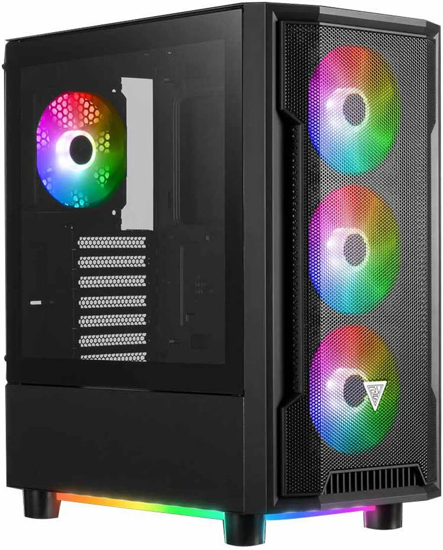 کیس کامپیوتر گیمینگ مید تاور ATX گامدیاس Athena M6، شیشه حرارت دیده، پشتیبانی از 6 فن و رادیاتور 360 میلی‌متری، نورپردازی RGB زیرین، USB 3 / USB 2x2، HD Audio /LED Control، مشکی | GD-ATHENA-M6