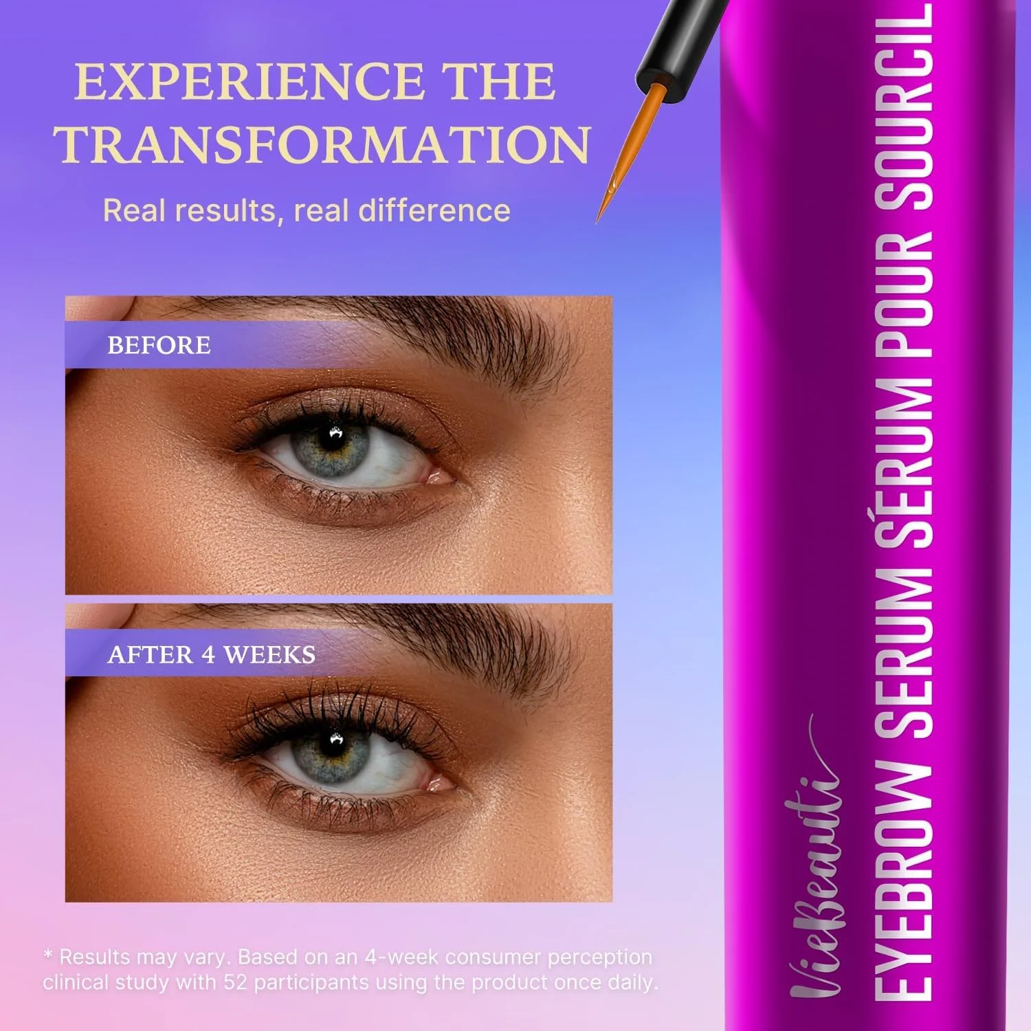 سرم مژه VieBeauti برای رشد مژه: سرم رشد مژه با فرمول پیشرفته برای تقویت مژه‌های بلندتر، پرتر و ضخیم‌تر - وگان و بدون تست حیوانی برای چشم‌های حساس 3 میلی‌لیتر