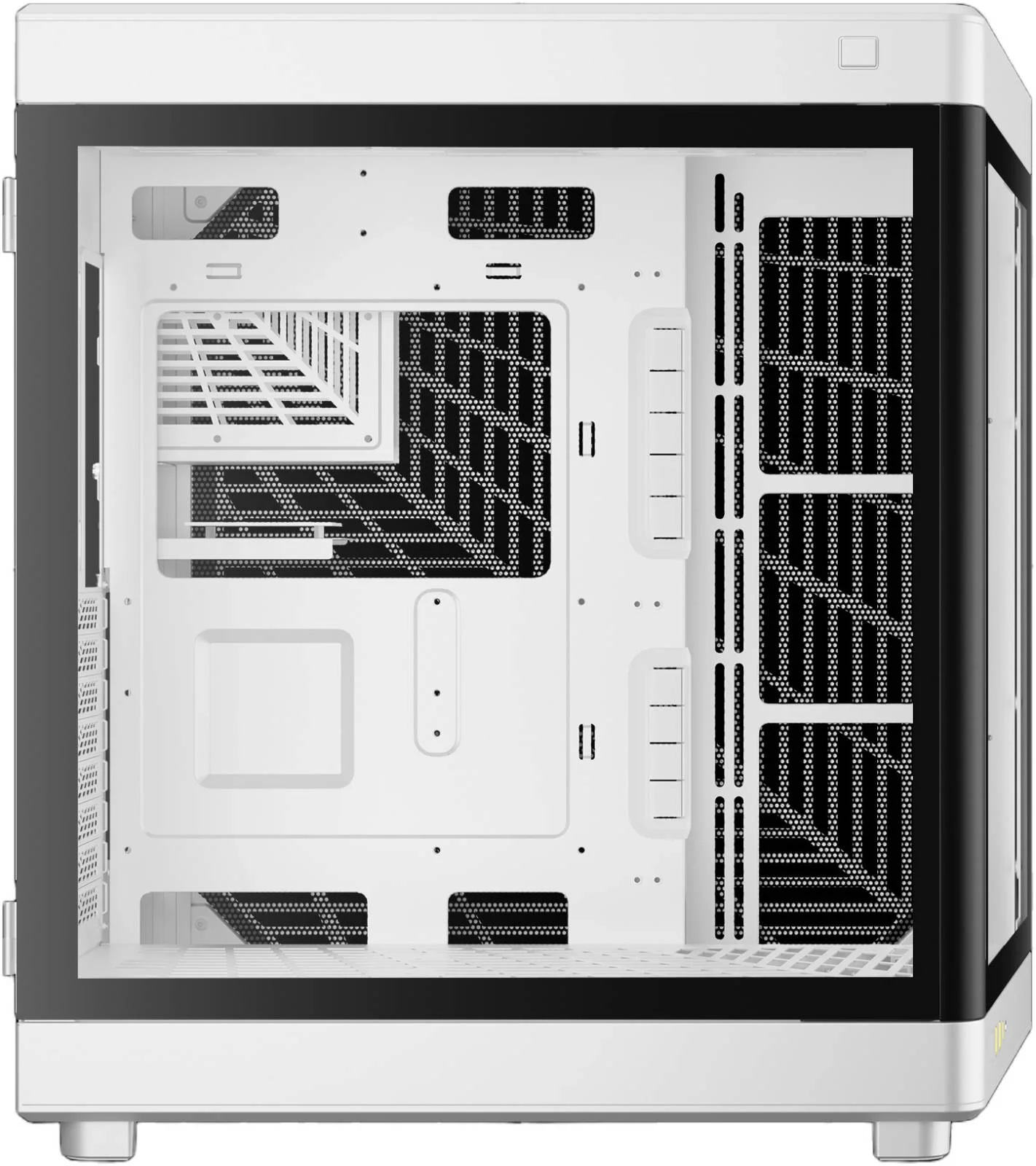 کیس کامپیوتر گیمینگ فول تاور GAMDIAS NESO P1 EATX، پنل‌های شیشه‌ای حرارت دیده پانوراما در جلو و کنار، جریان هوای بهینه، پشتیبانی از رادیاتور تا 360 میلی‌متر و 13 فن، USB 3.0/TypeC/HD Audio/LED Control، سفید | GD-NESO-P1-WH