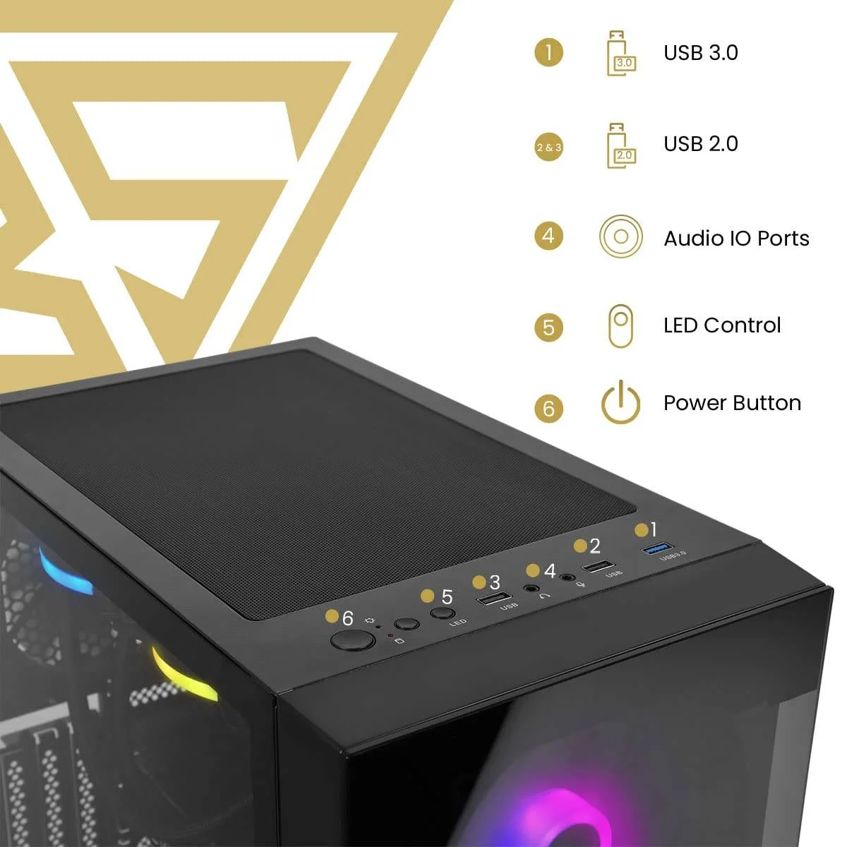 کیس کامپیوتر مید تاور Gamdias Talos E2 Elite، پنل شیشه ای حرارت دیده، درب لولایی با فیلتر گرد و غبار مغناطیسی، 3 فن ARGB 120 میلی متری داخلی، پشتیبانی از رادیاتور تا 360 میلی متر، مشکی | GD-TALOS-E2-ELITE