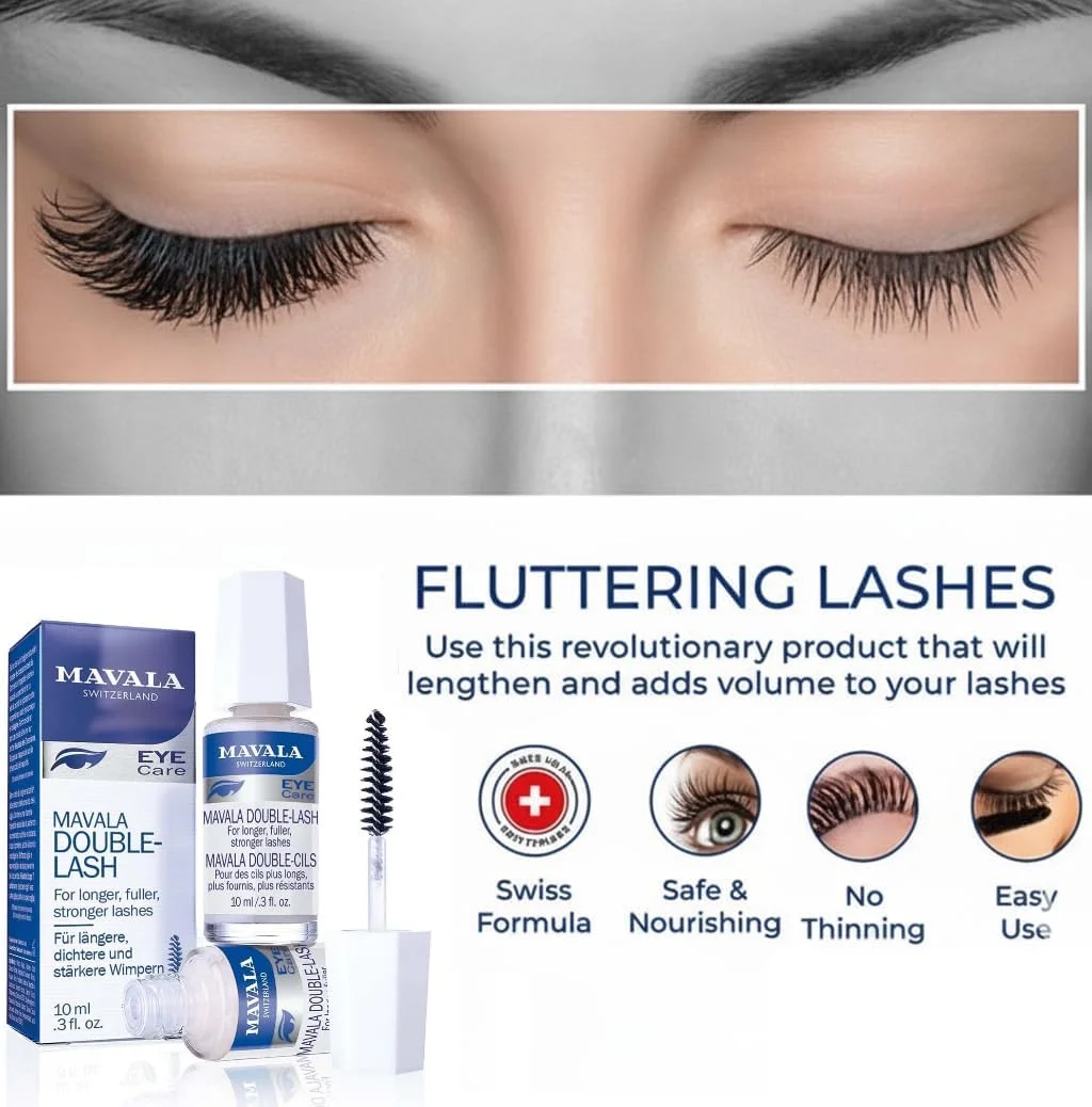 سرم مراقبت از مژه دابل لش ماوالا سوئیس برای مژه‌های قوی‌تر و ضخیم‌تر، 10 میلی لیتر