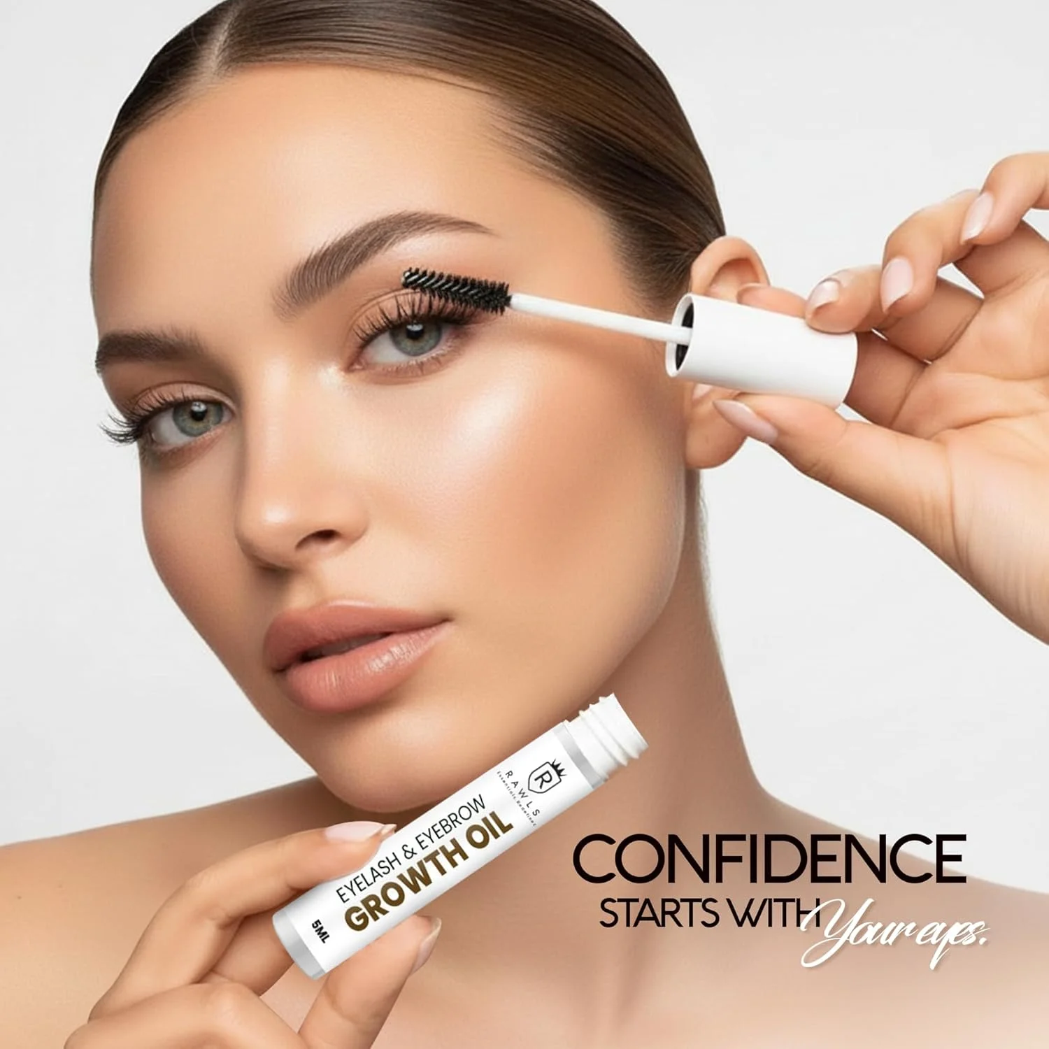 سرم تقویت کننده ابرو و مژه Rawls، تقویت کننده مژه طبیعی و ارگانیک با روغن کرچک، روغن بادام، ویتامین E و C، برای مژه ها و ابروهای بلندتر و ضخیم تر - 5 میلی لیتر