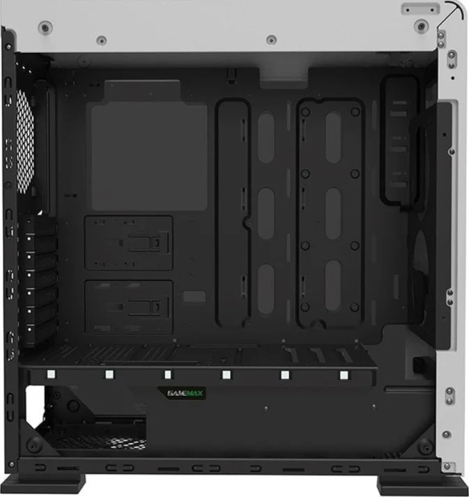 کیس GAMEMAX ATX مدل M909 VEGA با شیشه حرارت دیده، نوار RGB و کنترلر PWM، پنجره های جانبی پلکسی گلاس، نورپردازی RGB، USB 3.0 و دو USB 2.0، ابعاد 210mm x 516mm x 491mm - سفید | M909 Vega Black Temp Glass