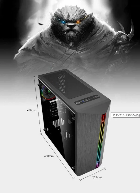 کیس GAMEMAX مدل Atx G517 Shine با ضخامت 0.5MM از جنس SPCC، دارای 3 پورت USB، یک پورت USB3.0/2.0، یک فن Dual Halo Slim Rainbow، نوار LED Rainbow در کنار شیشه ای، ابعاد 508 x 248 x 503mm | G517 Shine