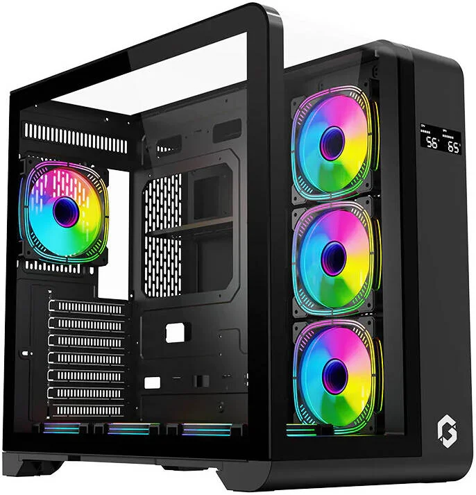 کیس گیمینگ گیم‌آن GO-INFINITY-M Elite ARGB، دارای 7 فن ARGB از پیش نصب شده، پشتیبانی از رادیاتور 360 میلی‌متری، سازگاری با کارت گرافیک 410 میلی‌متری، ارتفاع خنک‌کننده پردازنده 157 میلی‌متری، پورت‌های ورودی/خروجی متعدد، مشکی | GO-INFINITY-M