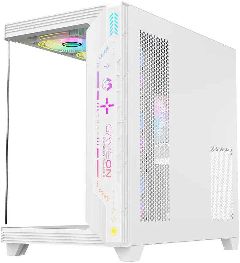 کیس کامپیوتر گیمینگ Gameon Go Pulse Midnight Series، دارای 7 فن 120mm ARGB + PWM از پیش نصب شده، پشتیبانی از رادیاتور 360mm، ساختار بادوام SPCC، پنل جانبی شیشه حرارت دیده، مشکی | GO-PULSE-A