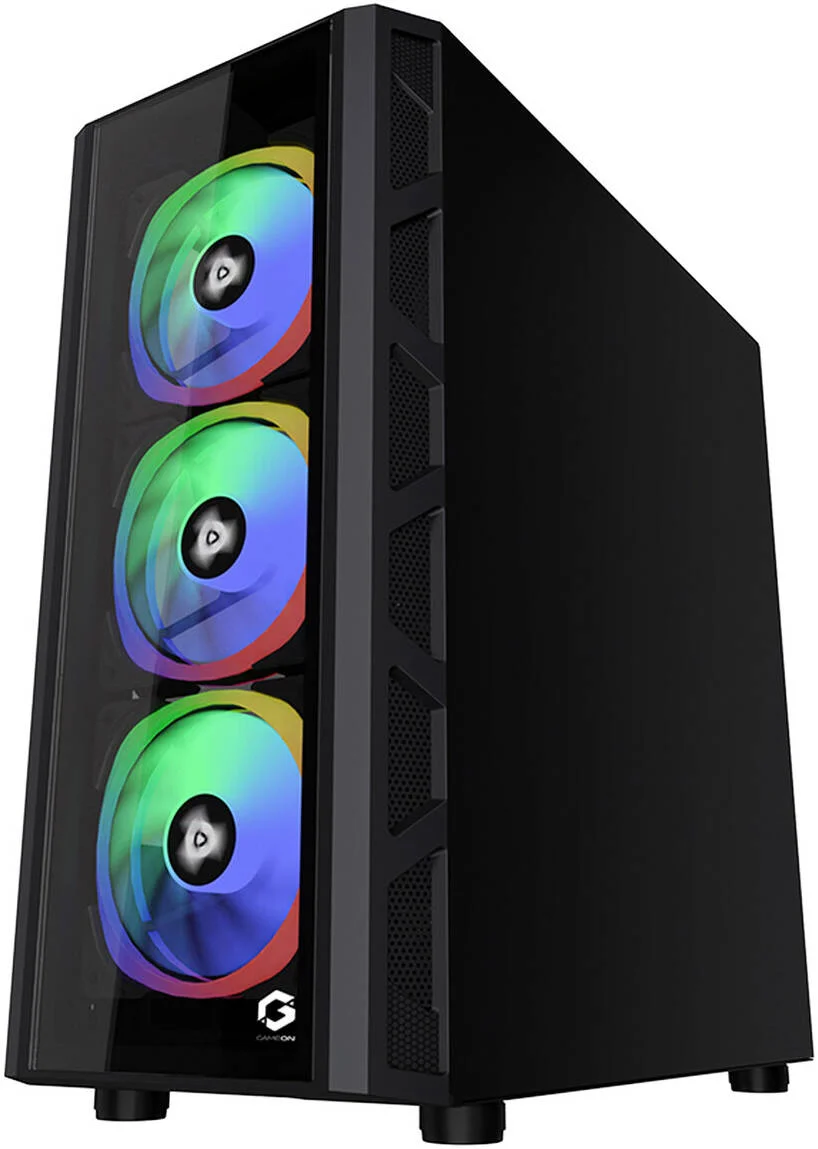 کیس گیمینگ مید تاور GAMEON TRIDENT II ARGB، دارای 3 فن از پیش نصب شده، پشتیبانی از مادربرد تا E-ATX، پشتیبانی از کولر 360 میلی متری، پورت های ورودی/خروجی USB3.0 x 1 USB2.0 x 2، مشکی | GO-TRIDENTII