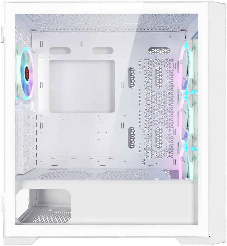 کیس گیمینگ مید تاور GAMEON Vortex Arctic Series، پنل کناری شیشه حرارت دیده، جایگاه درایو HDD*2+SSD*2، پشتیبانی از رادیاتور تا 360 میلی‌متر، 4 عدد فن ARGB از پیش نصب شده، پورت ورودی/خروجی USB 3.0 / 2.0 - مشکی | GO-VORTEX-A