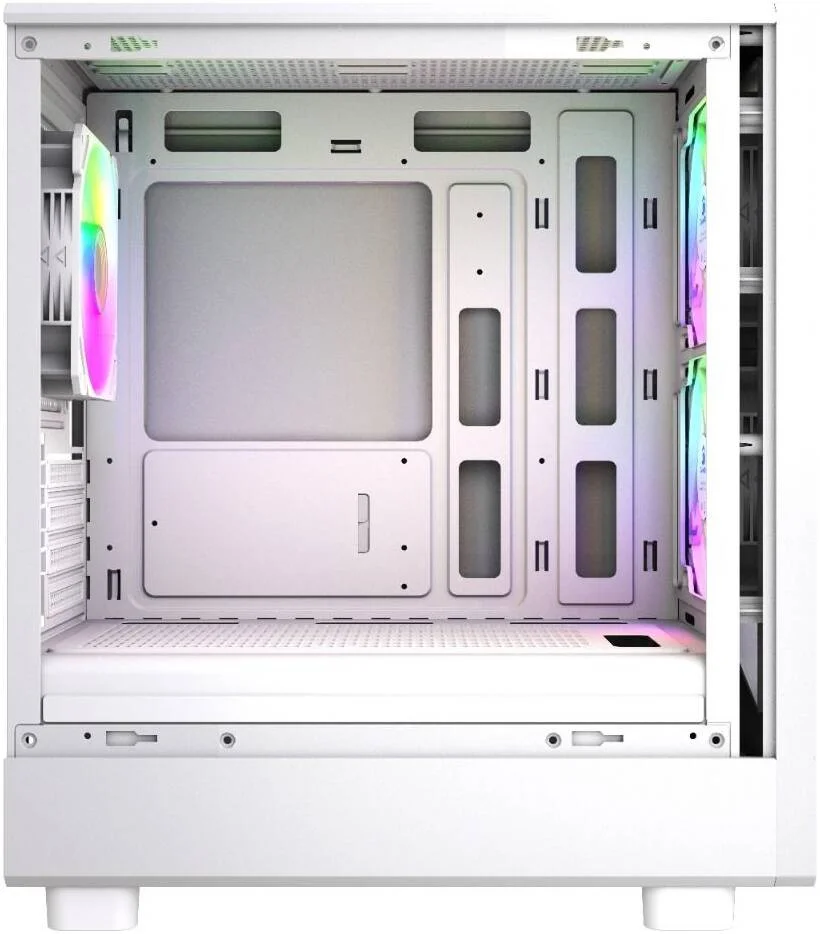 کیس کامپیوتر مید تاور گیمر تک Ion، دارای 3 فن 120 میلی‌متری aRGB از پیش نصب شده، پشتیبانی از رادیاتور تا 280 میلی‌متری و 7 فن، USB 1.1، USB 3.0، Type-C، صدای HD، سفید | 616985067428