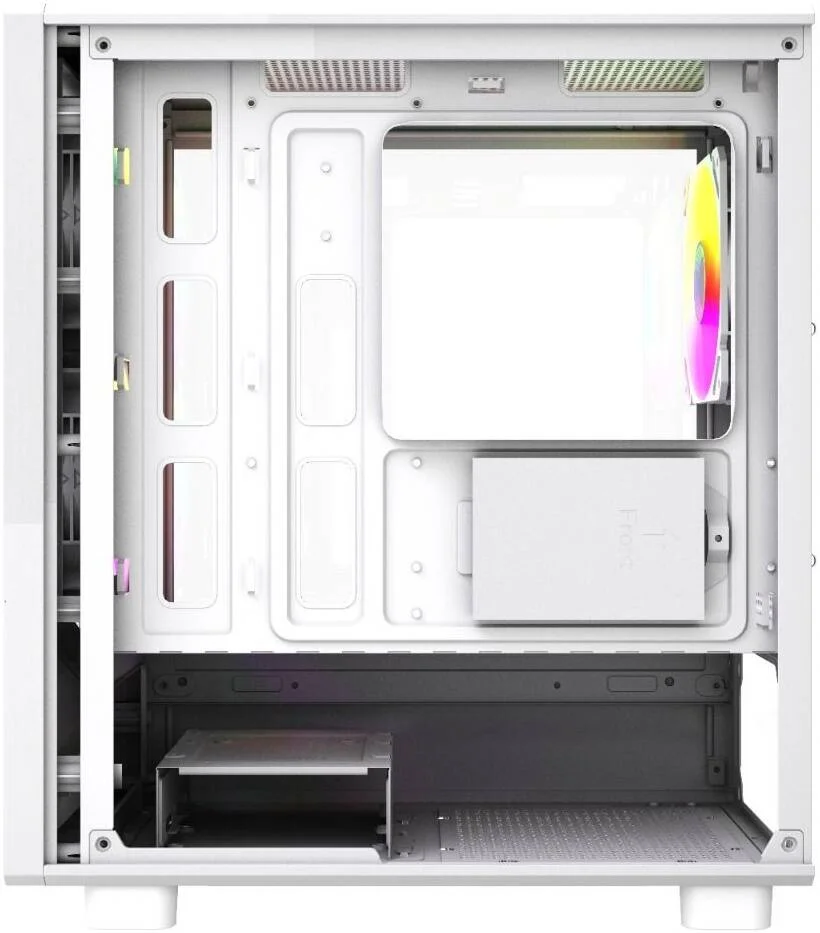 کیس کامپیوتر مید تاور گیمر تک Ion، دارای 3 فن 120 میلی‌متری aRGB از پیش نصب شده، پشتیبانی از رادیاتور تا 280 میلی‌متری و 7 فن، USB 1.1، USB 3.0، Type-C، صدای HD، سفید | 616985067428