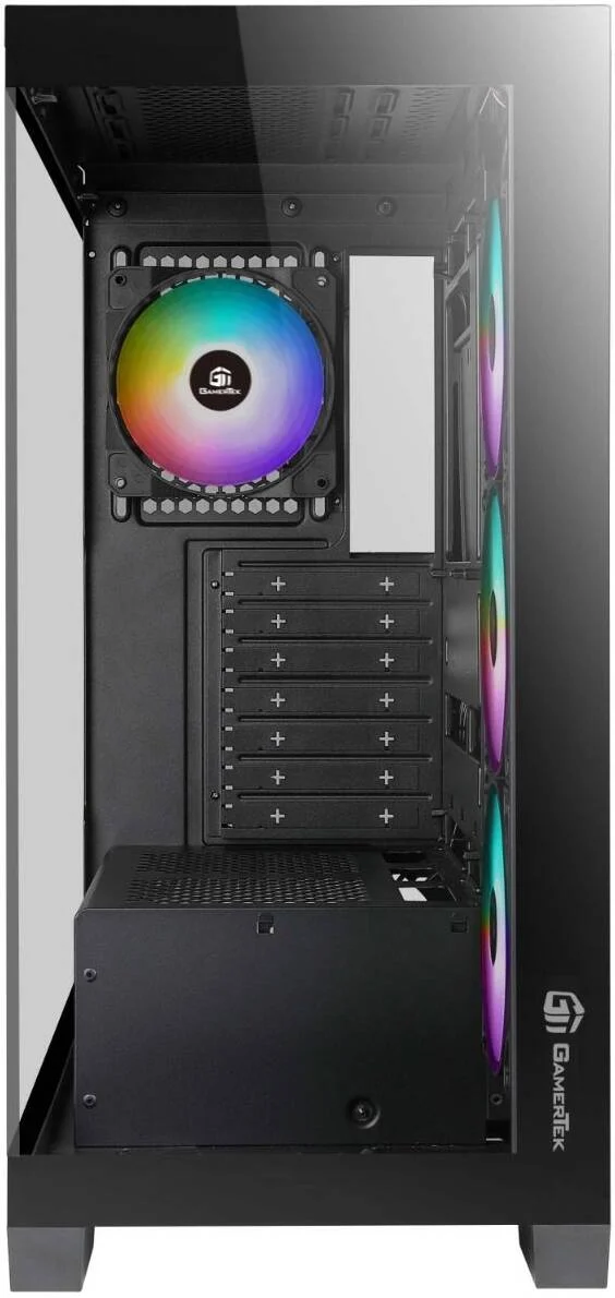 کیس کامپیوتر مید تاور گیمر تک Nebula، دارای 4 فن 120 میلی‌متری aRGB از پیش نصب شده، پشتیبانی از رادیاتور تا 360 میلی‌متر و 10 فن، USB 2.0، USB 3.0، HD Audio، Type-C AIO، مشکی | 616985066865