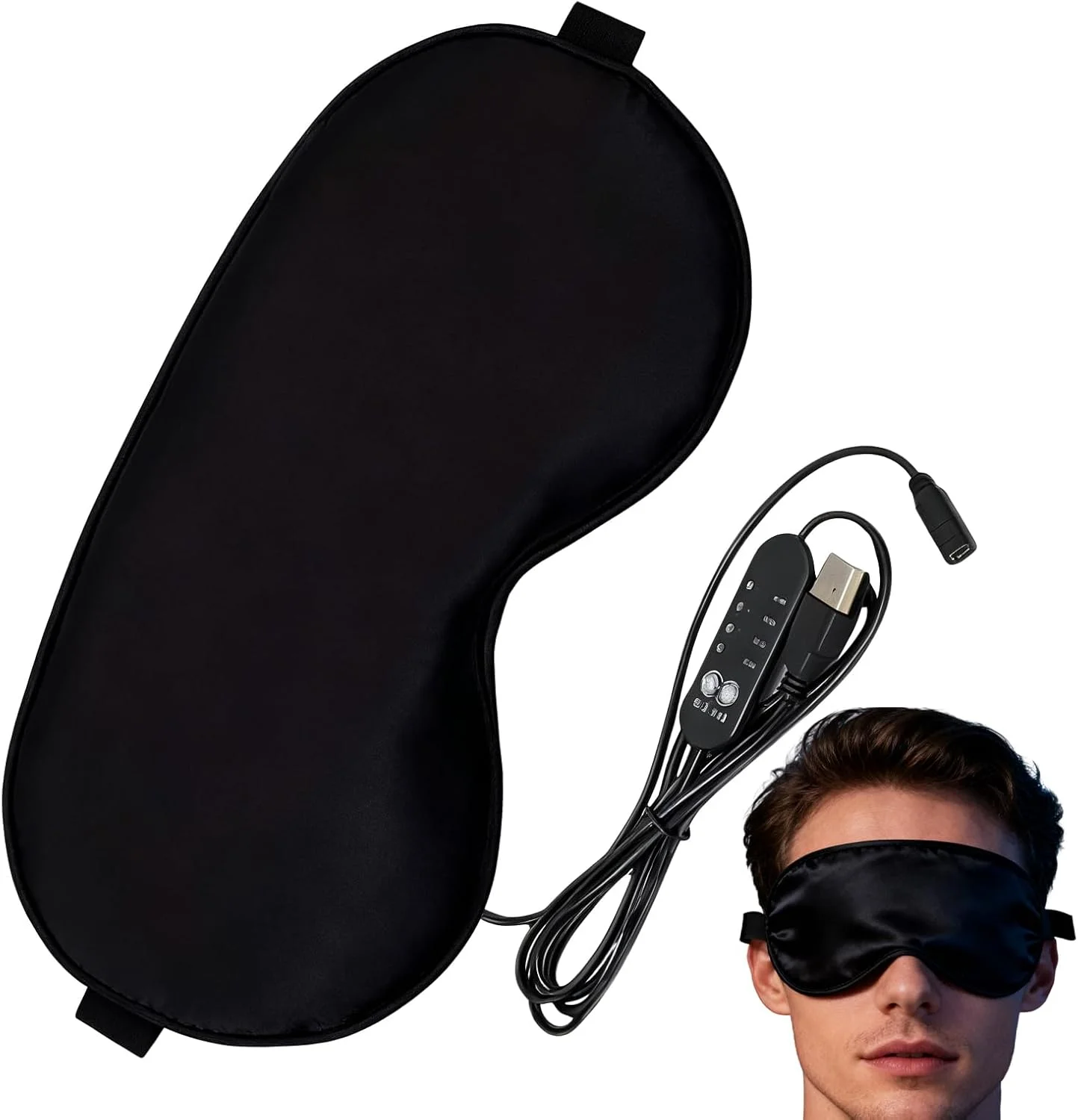 کمپرس گرم چشم، کمک خواب راحت و قابل حمل - گرم کننده چشم USB - برای مردان، زنان، نوجوانان، دانشجویان، دوستان، خانواده، خانه، مسافرت، دفتر، شب، هواپیما، یوگا