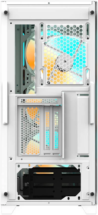 کیس مید تاور گیگابایت C301 Glass V2، دارای 4 فن ARGB از پیش نصب شده، پشتیبانی از رادیاتور تا 360 میلی‌متر، نورپردازی RGB، فیلتر گرد و غبار، پنل جانبی شیشه حرارت دیده تمام قد، سفید | C301GW-V2-ATX