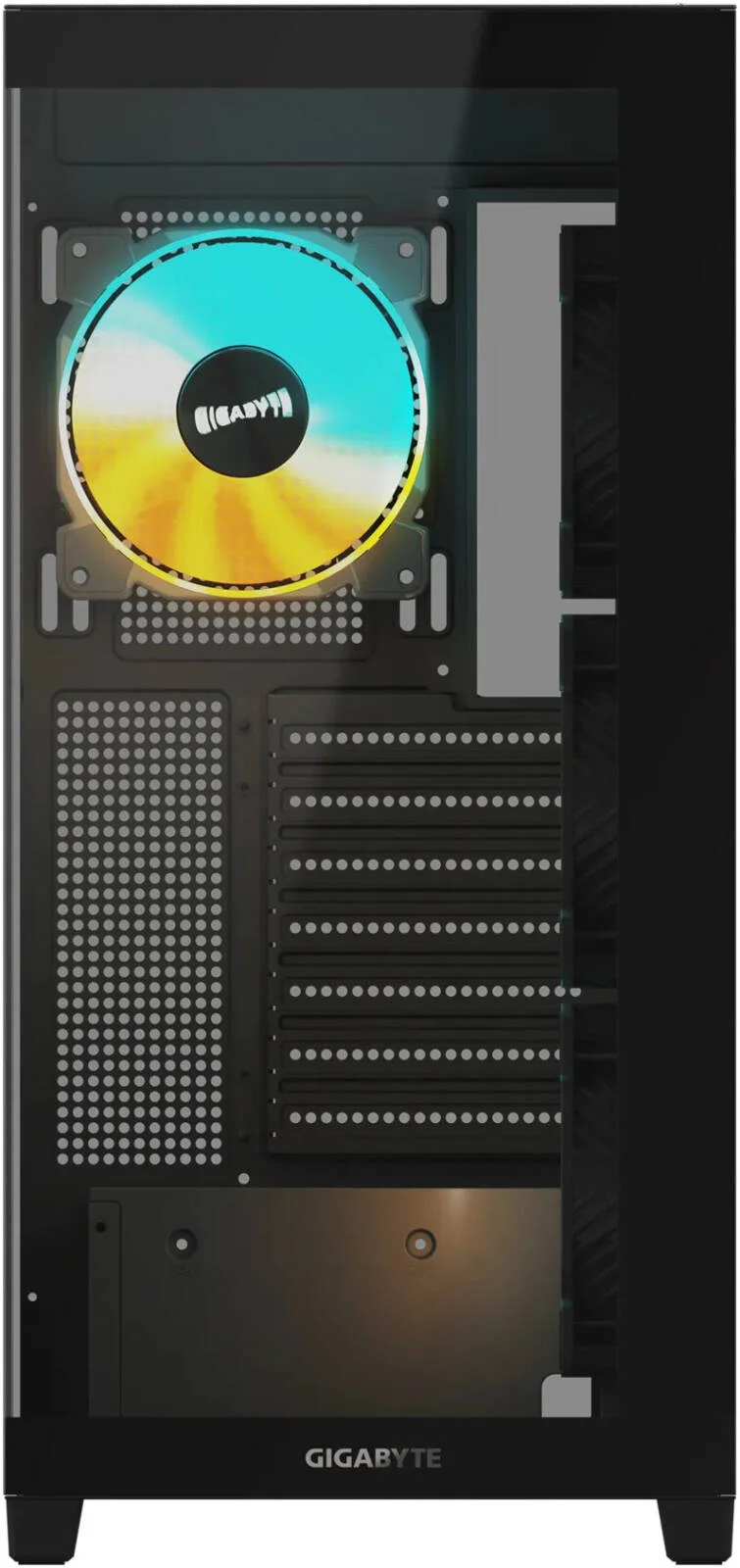 کیس کامپیوتر GIGABYTE C500 ATX، پشتیبانی از کارت گرافیک 410 میلی‌متری/BL ST ATX، فرم فاکتور Mid Tower، نورپردازی RGB، پشتیبانی از درایو 3.5 اینچی، فن از پیش نصب شده، مدیریت کابل داخلی، مشکی | C500P-ST-ATX