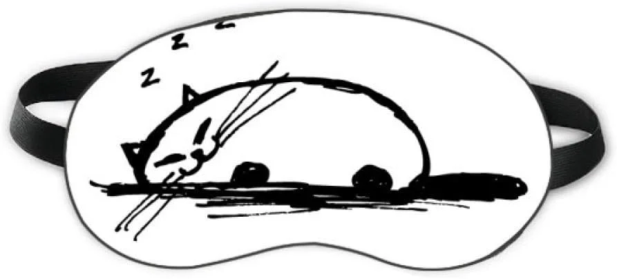 ماسک خواب طرح خط لبخند گربه فرفری، نرم و لطیف