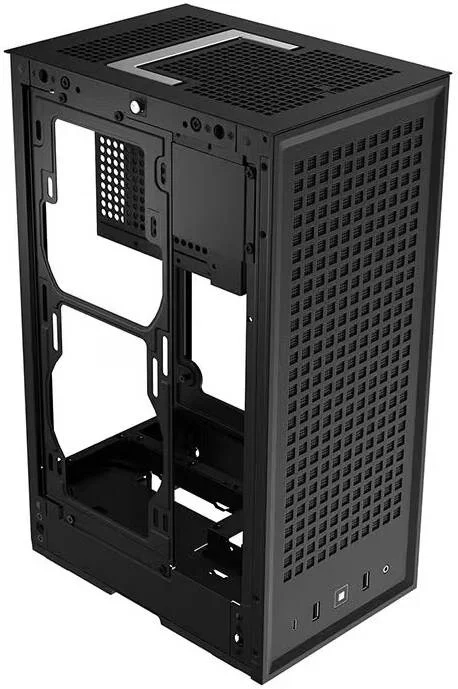 کیس کامپیوتر کوچک HYTE Revolt 3 Premium ITX، پشتیبانی از 1 هارد دیسک و حداکثر 2 عدد SSD 2.5 اینچی، 2 جایگاه داخلی 2.5 اینچی، پشتیبانی از رادیاتور 280 میلی متری، مشکی | CS-HYTE-REVOLT3-B