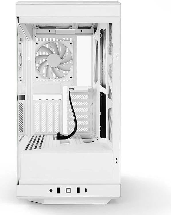 کیس کامپیوتر گیمینگ HYTE Y40 با طراحی مدرن و نمای پانوراما، سایز متوسط ATX، دارای 2 فن 120 میلی‌متری از پیش نصب شده، پشتیبانی از رادیاتور تا 360 میلی‌متر و 7 فن 120 میلی‌متری، پشتیبانی از کارت گرافیک عمودی، سفید برفی | CS-HYTE-Y40-WW