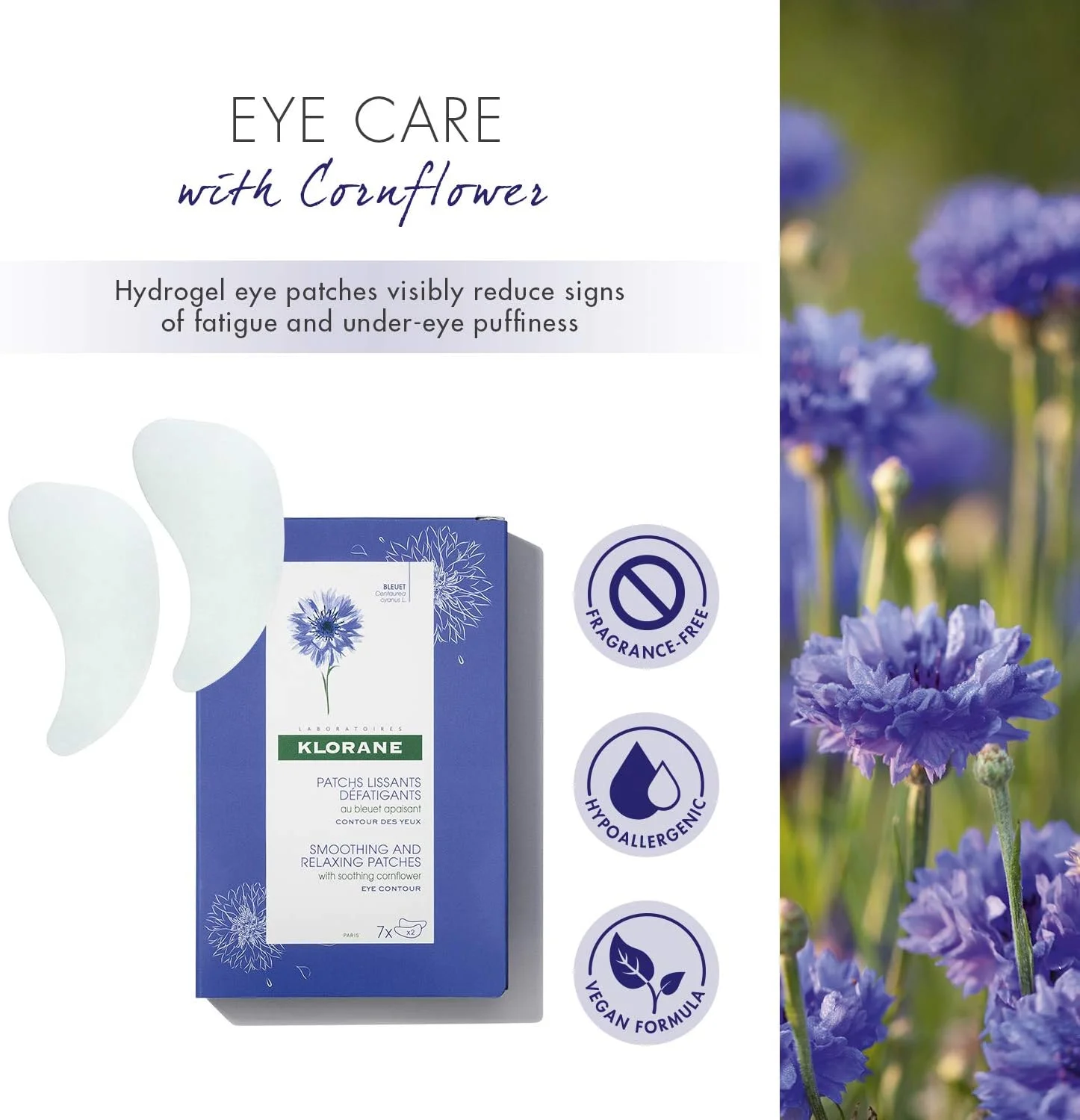 پدهای نرم کننده و آرامش بخش Klorane با گل گندم 7 x 2 پد