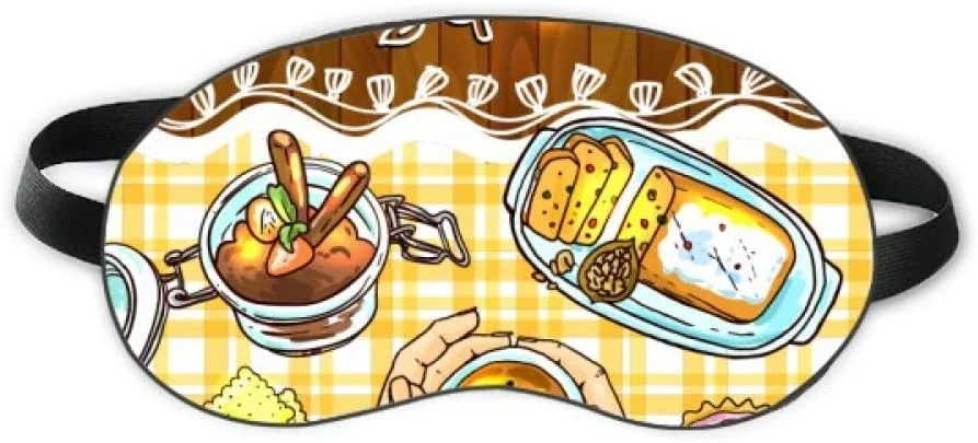 DIYthinker ماسک چشم خواب طرح چای، بیسکویت و شکلات