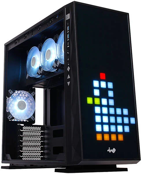 کیس کامپیوتر مید تاور InWin 309 Gaming Edition E-ATX، دارای 4 فن Saturn ASN120 از پیش نصب شده، SECC، شیشه حرارت دیده، مواد ABS، پشتیبانی از GPU تا 350 میلی متر و رادیاتور 360 میلی متر، مشکی | IW-CS-309GE-BLK