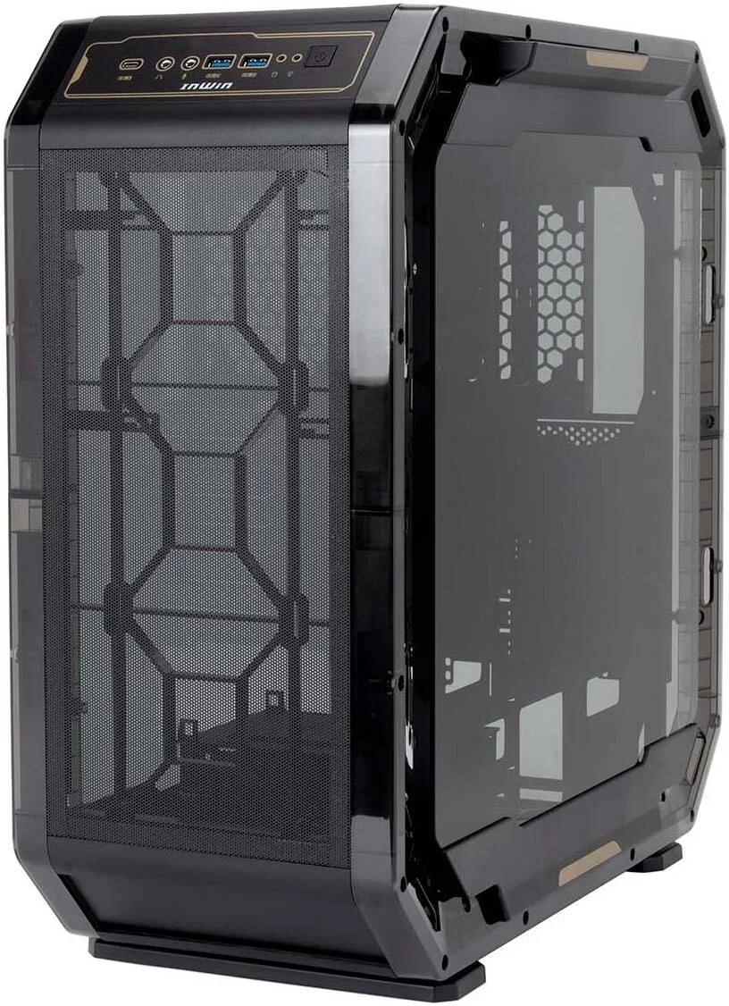 کیس کامپیوتر InWin Airforce E-ATX Mid Tower، دارای 4 فن AL120 از پیش نصب شده، شیشه حرارت دیده، SECC و مواد ABS، پشتیبانی از GPU تا 390mm و رادیاتور 360mm، مشکی شبح | IW-CS-AIRFORCE-PHT