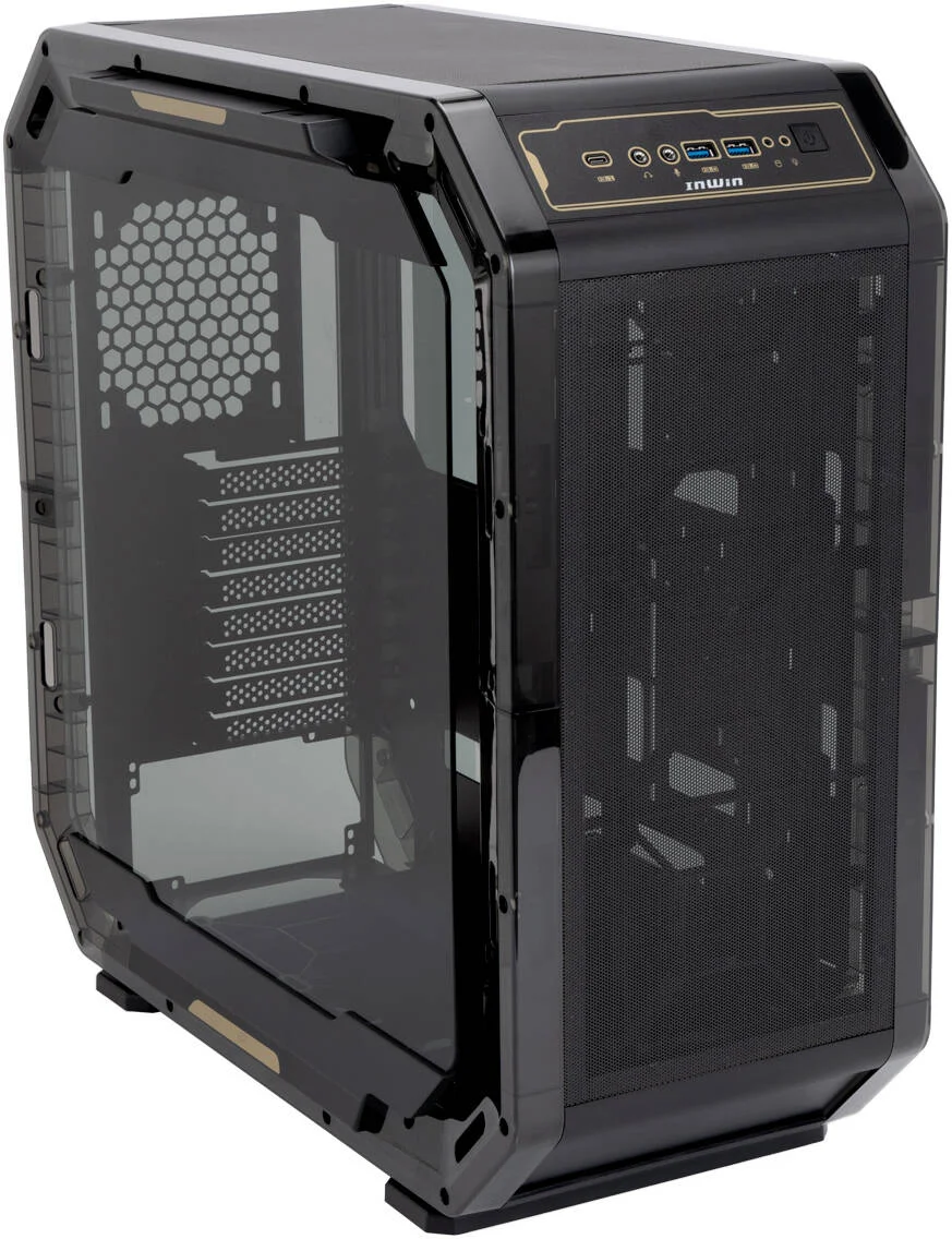 کیس کامپیوتر InWin Airforce E-ATX Mid Tower، دارای 4 فن AL120 از پیش نصب شده، شیشه حرارت دیده، SECC و مواد ABS، پشتیبانی از GPU تا 390mm و رادیاتور 360mm، مشکی شبح | IW-CS-AIRFORCE-PHT