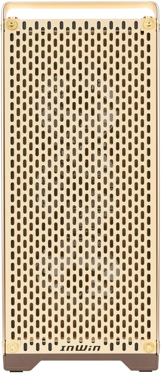 کیس کامپیوتر فول تاور InWin Dubili E-ATX، دارای 4 فن Jupiter AJ140 از پیش نصب شده، جنس آلومینیوم، شیشه حرارت دیده، مواد SECC، پشتیبانی از کارت گرافیک تا 430 میلی‌متر و رادیاتور 420 میلی‌متر، طلایی شامپاین | IW-CS-DUBILIASB-GLD
