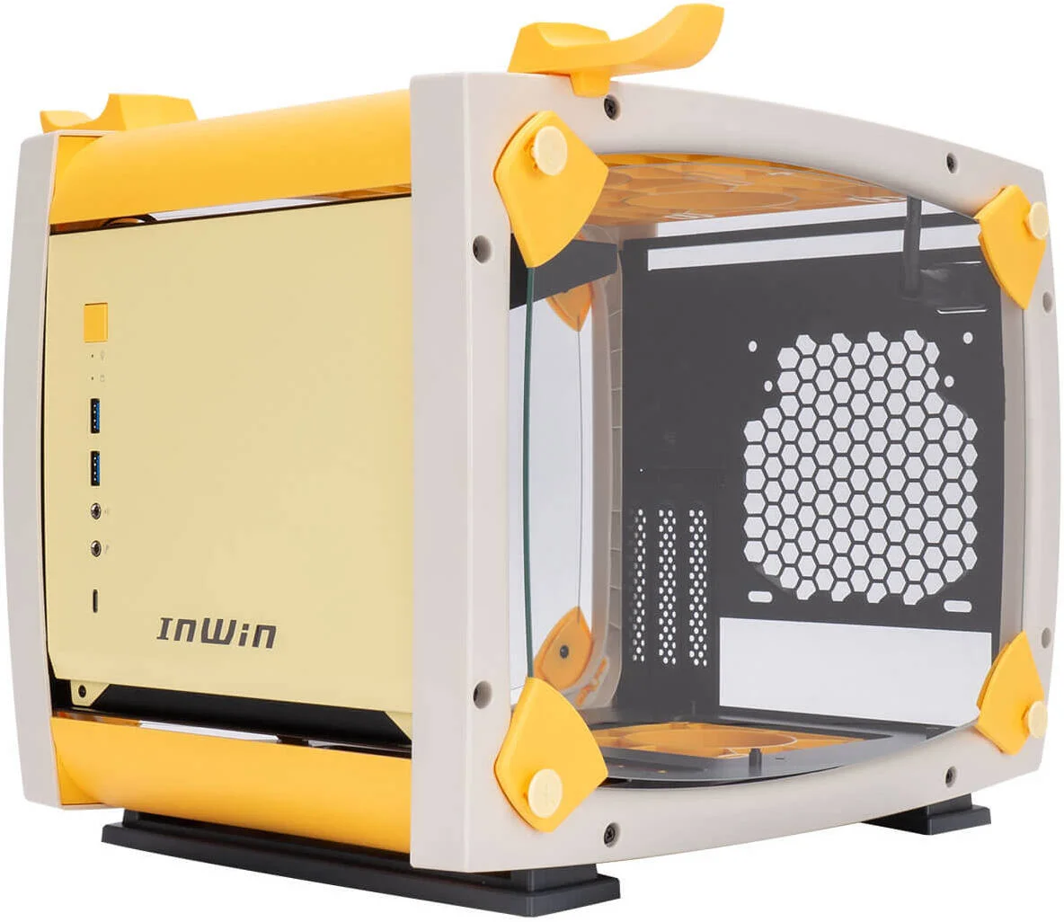 کیس کامپیوتر Mini-ITX InWin سری Monsters E: Animal، شامل 3 فن InWin ASL120، شیشه حرارت دیده، SECC، مواد ABS، پشتیبانی از GPU تا 330mm، طراحی Finnie | IW-CS-CASEMONSTERS-005