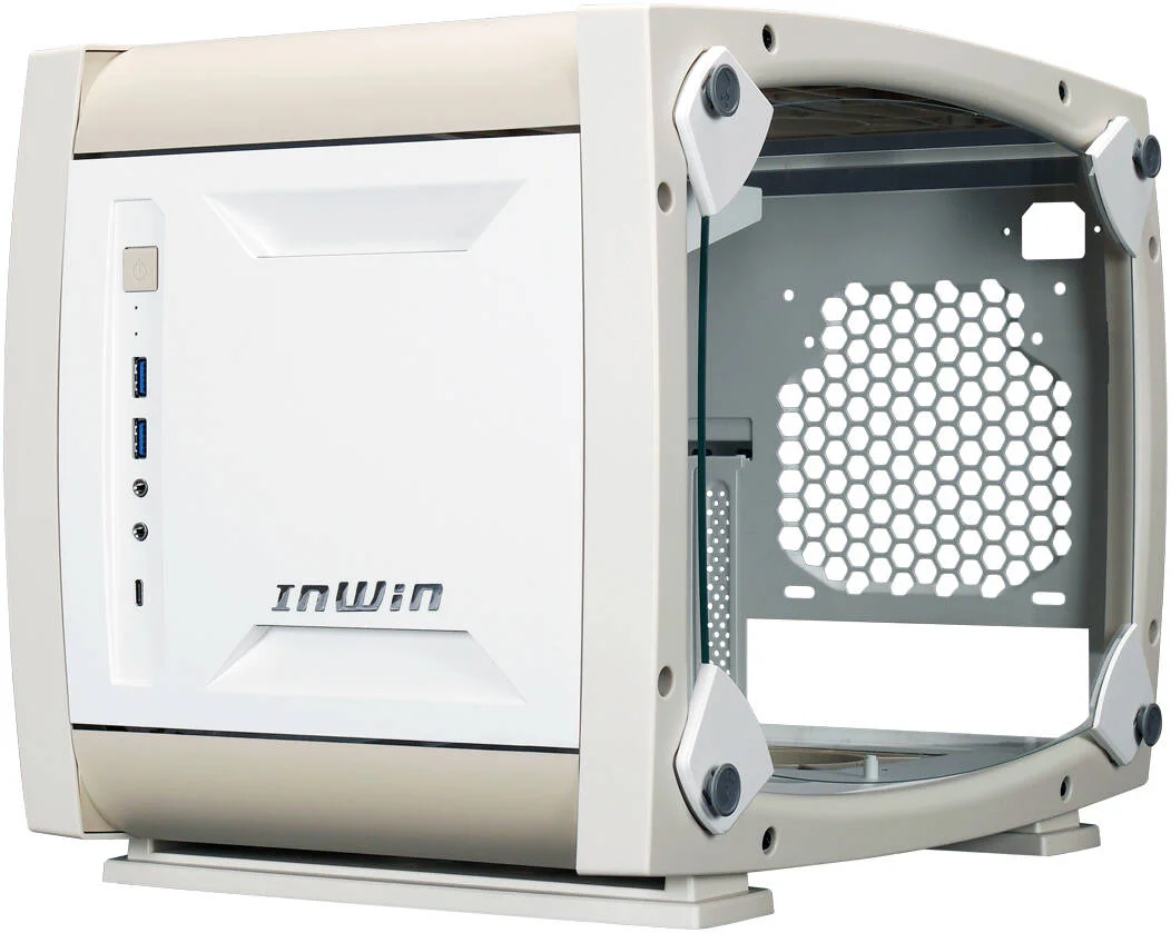 کیس کامپیوتر Mini-ITX این‌وین Explorer، شامل 3 عدد فن InWin AL120، جنس شیشه حرارت دیده + SECC + ABS، پشتیبانی از کارت گرافیک تا 330 میلی‌متر و خنک‌کننده پردازنده تا 160 میلی‌متر، سفید استخوانی | IW-CS-EXPLORER-BWHI