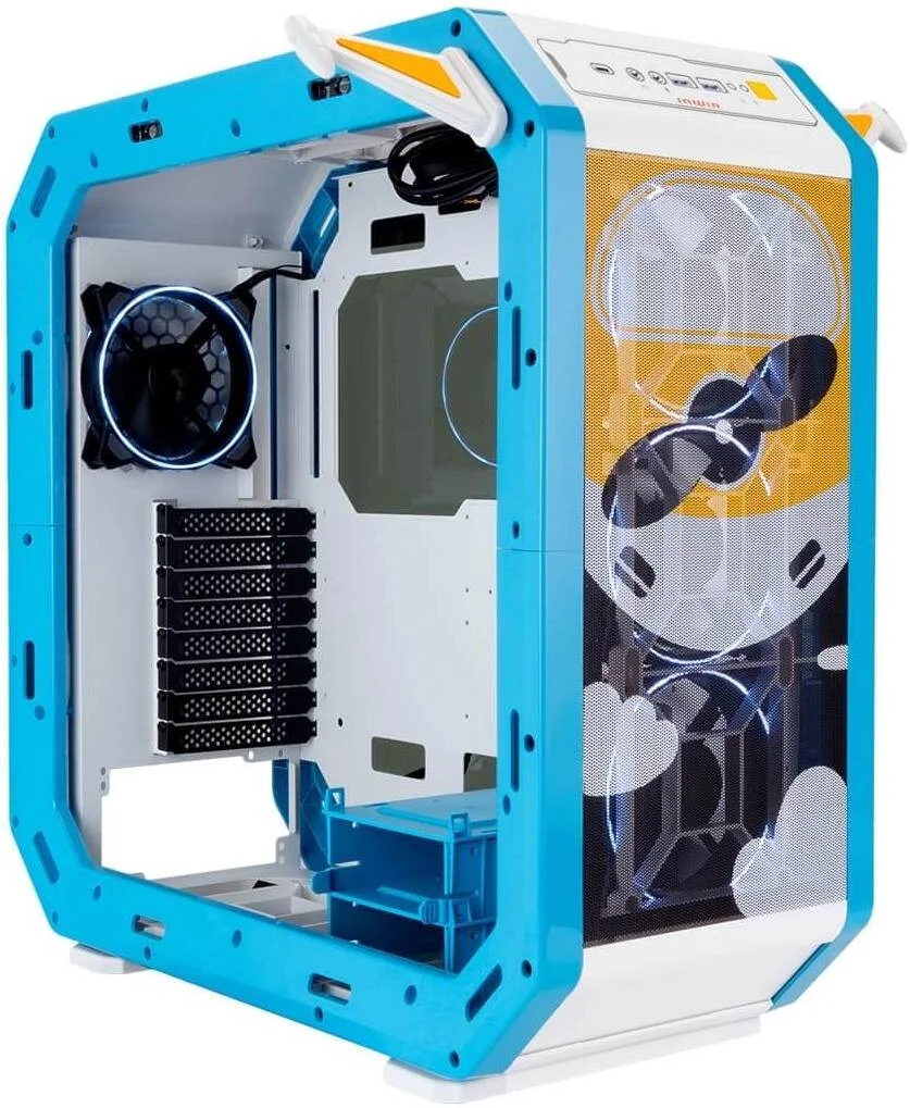 کیس کامپیوتر InWin Monster A: Lab Series E-ATX Mid Tower، دارای 4 فن ASL120 از پیش نصب شده، شیشه حرارت دیده، مواد SECC و ABS، پشتیبانی از کارت گرافیک تا 390 میلی متر و رادیاتور 360 میلی متر، طراحی Plannie | IW-CS-CASEMONSTERS-002