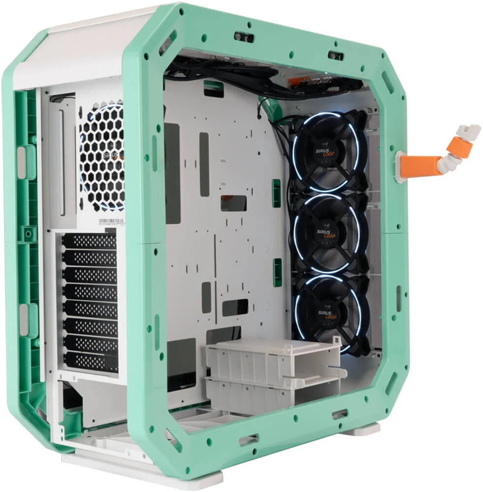 کیس کامپیوتر مید تاور InWin Monster A Lab Series E-ATX، دارای 4 فن ASL120 از پیش نصب شده، شیشه حرارت دیده، SECC و مواد ABS، پشتیبانی از حداکثر کارت گرافیک 390 میلی‌متری و رادیاتور 360 میلی‌متری، طراحی رابرت | IW-CS-CASEMONSTERS-001