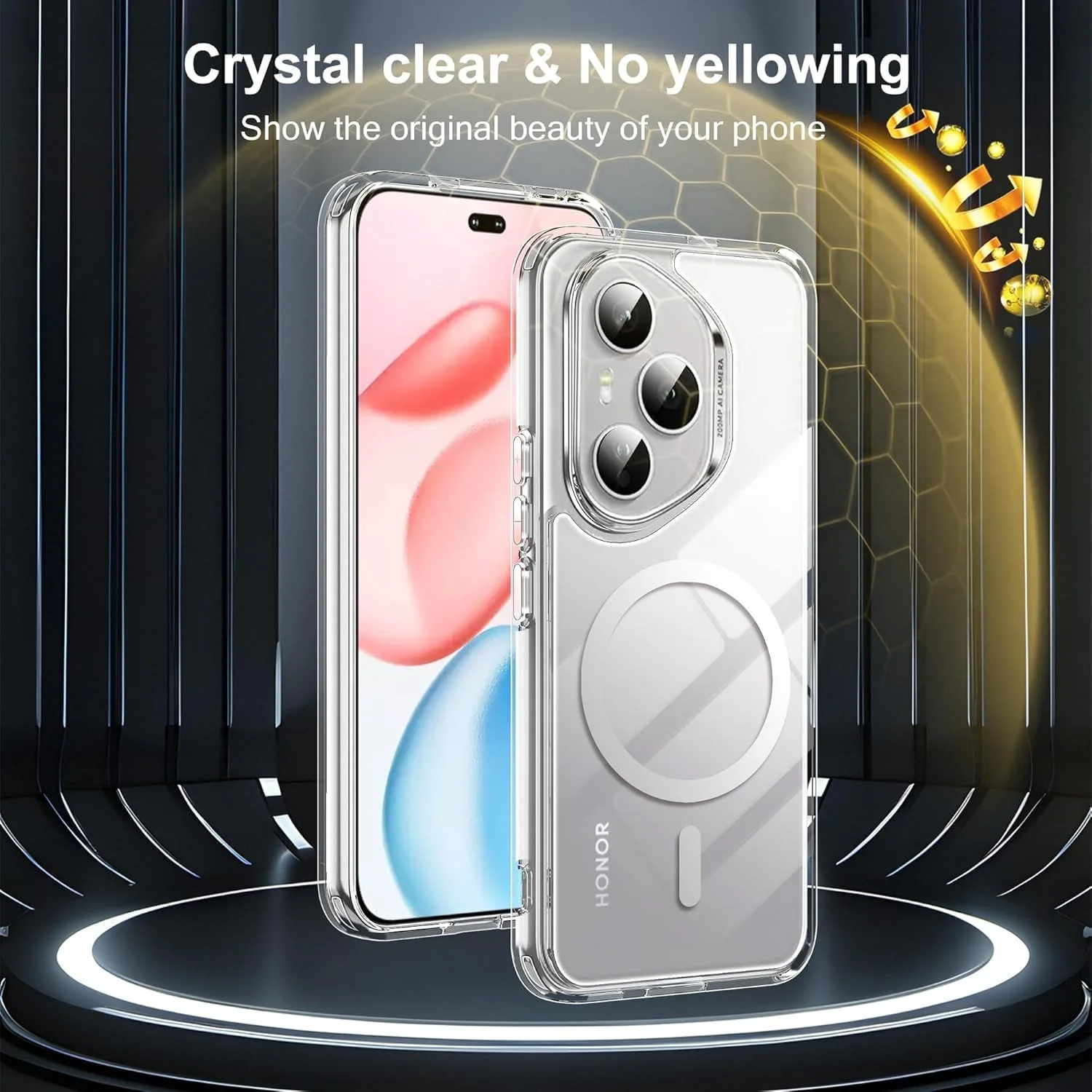 قاب مغناطیسی برای آنر 400 پرو 5G، سازگار با Mag-Safe، کاور پشتی سخت و نازک با ضربه گیر نرم، ضد زردی و ضد ضربه برای گوشی آنر 400 پرو 5G، شفاف قاب مغناطیسی برای آنر 400 پرو 5G، سازگار با Mag-Safe، کاور پشتی سخت و نازک با ضربه گیر نرم، ضد زردی و ضد ضربه برای گوشی آنر 400 پرو 5G، شفاف