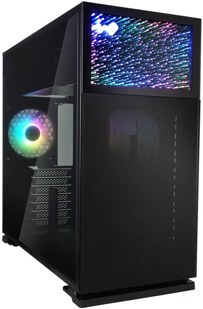کیس کامپیوتر InWin N127 ATX Mid-Tower، دارای 1 فن Luna AL120 از پیش نصب شده، SECC، ABS، PC، شیشه حرارت دیده، پشتیبانی از کارت گرافیک تا 370mm و رادیاتور 360mm، مشکی | IW-CS-N127BLK-1AL120