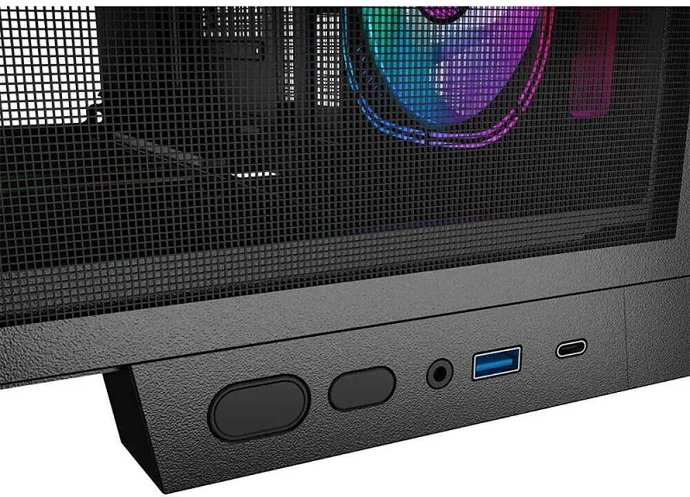 کیس کامپیوتر مید تاور KGaming 245-3-B، دارای 4 فن M9-M-Infinity aRGB، پشتیبانی از رادیاتور تا 420 میلی‌متر و 9 فن، فیلتر گرد و غبار بالا و پایین، پنل کناری و جلویی شیشه‌ای، مشکی | 245-3-B