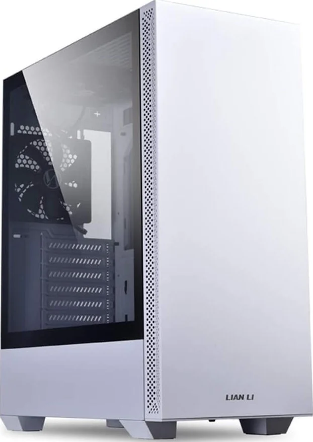 کیس کامپیوتر Lian Li Lancool 205 Mid-Tower Chassis ATX، پنل جانبی شیشه حرارت دیده، آماده خنک کننده مایع، تهویه جانبی و 2 عدد فن 120 میلی متری از پیش نصب شده، سفید I G99.OE743W.10