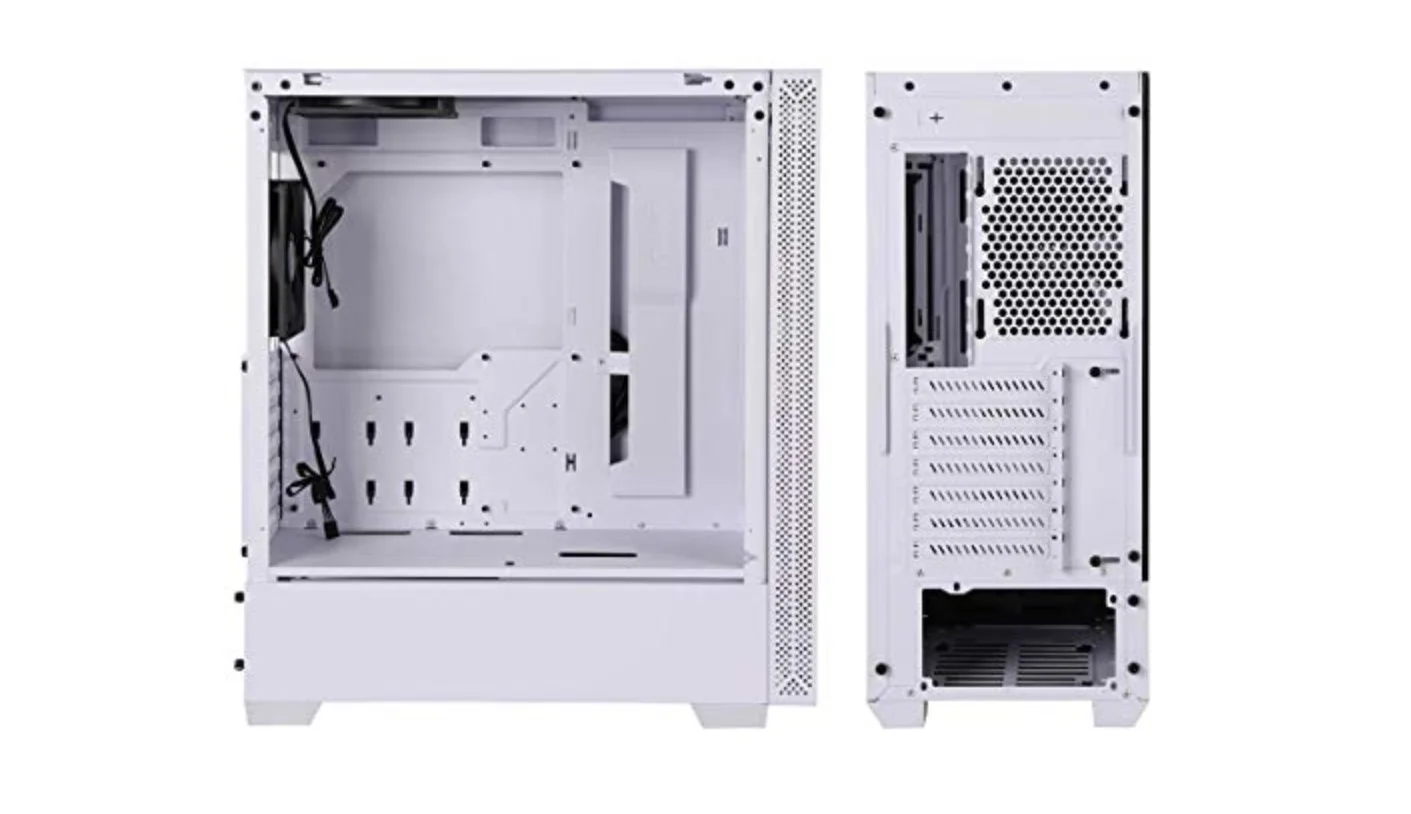 کیس کامپیوتر Lian Li Lancool 205 Mid-Tower Chassis ATX، پنل جانبی شیشه حرارت دیده، آماده خنک کننده مایع، تهویه جانبی و 2 عدد فن 120 میلی متری از پیش نصب شده، سفید I G99.OE743W.10