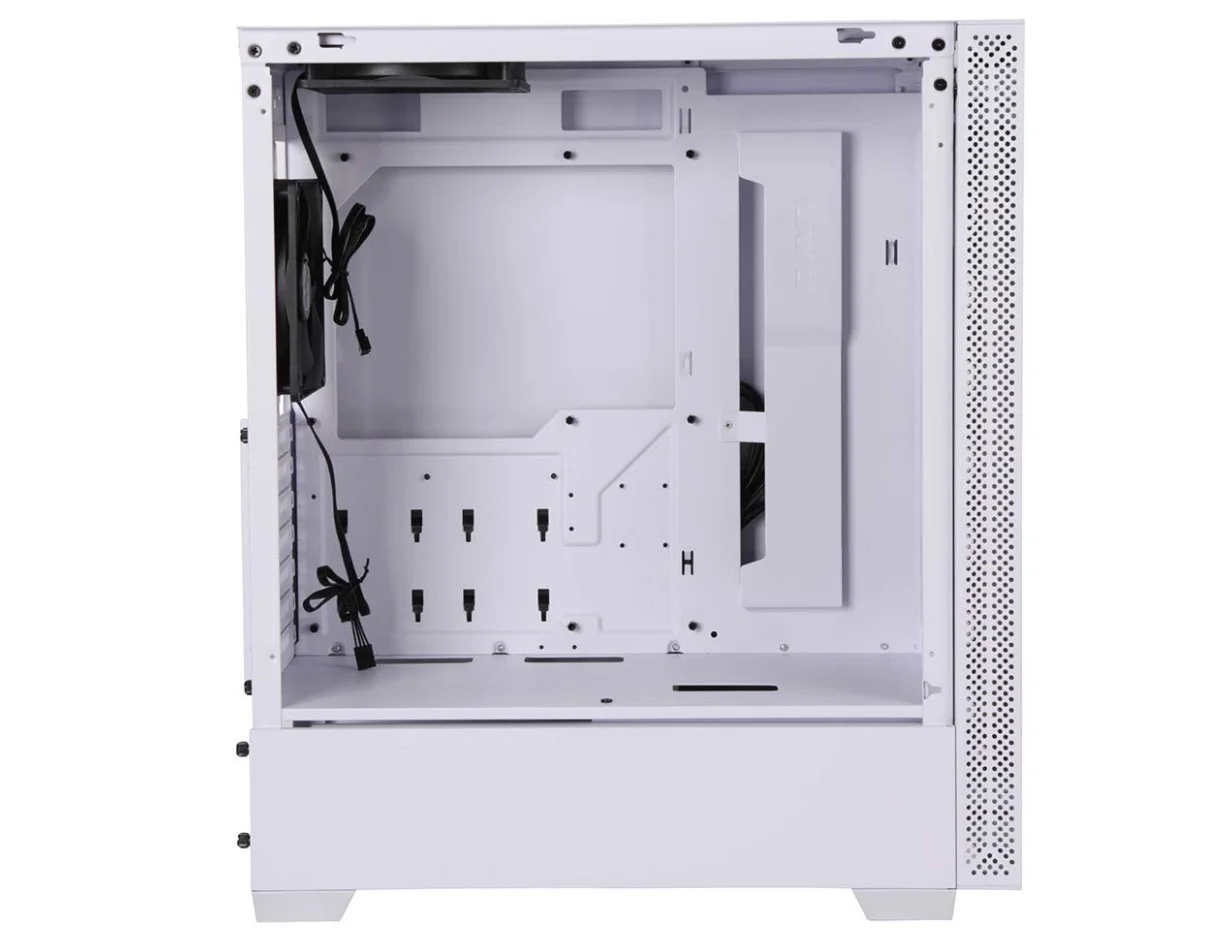 کیس کامپیوتر Lian Li Lancool 205 Mid-Tower Chassis ATX، پنل جانبی شیشه حرارت دیده، آماده خنک کننده مایع، تهویه جانبی و 2 عدد فن 120 میلی متری از پیش نصب شده، سفید I G99.OE743W.10
