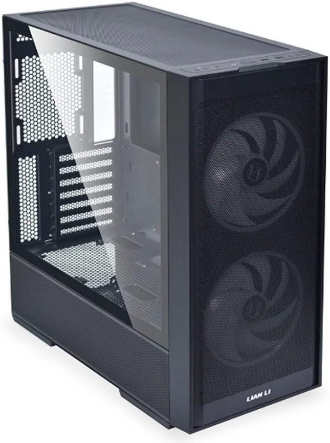 کیس کامپیوتر گیمینگ LIAN LI Lancool 206 ATX Mid-Tower، پنل کناری شیشه حرارت دیده، شاسی Mid-Tower با پنل جلویی مشبک به همراه 2 فن ARGB PWM از پیش نصب شده، پورت USB Type-C، مشکی | G99.LAN206RX.00