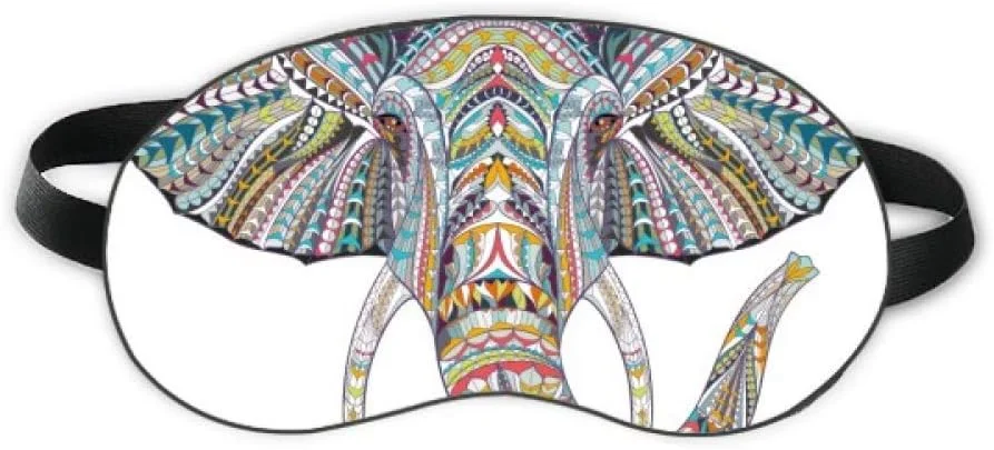 چشم بند خواب طرح فیل رنگارنگ موزاییکی