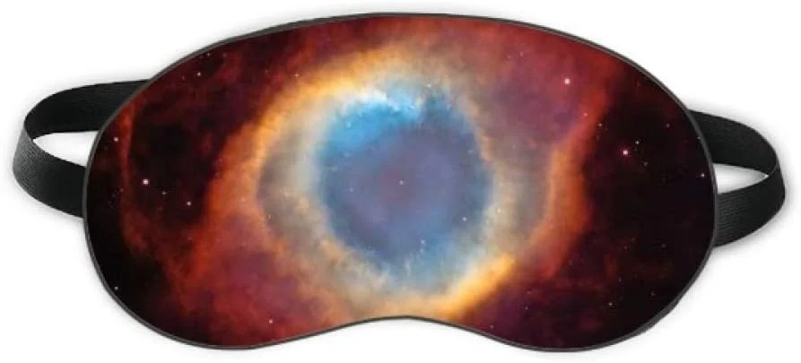 DIYthinker محافظ چشم خواب طرح سحابی ستاره سیاره قرمز آبی، پوشش نرم چشم بند شب