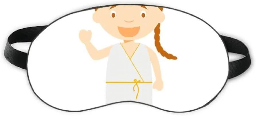 ماسک چشم خواب طرح لباس بلند سفید یونان، نرم و راحت