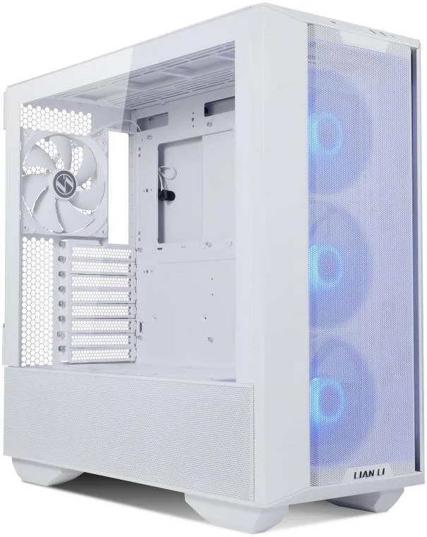 کیس مید تاور ماژولار Lian Li Lancool III Mesh RGB E-ATX، دارای 8 اسلات توسعه، پنل شیشه ای حرارت دیده، پشتیبانی از فن تا 360 میلی متر، مجهز به 4 عدد فن 140 PWM، پورت USB Type C، سفید | G99.LAN3RW.00