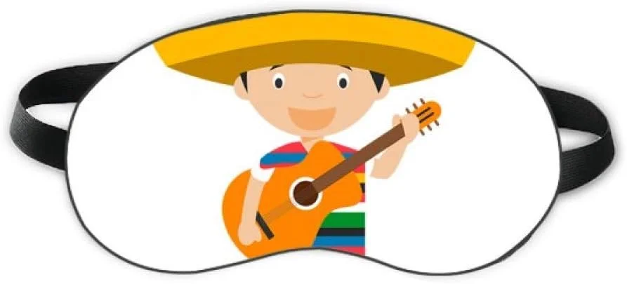 چشم بند خواب طرح کلاه گیتار مکزیکی کارتونی، نرم و راحت